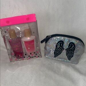 Victoria's Secret Pink Pure Seduction Set with Silver Glitter Pouch